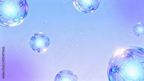 Floating glasslike spheres in gradient sky