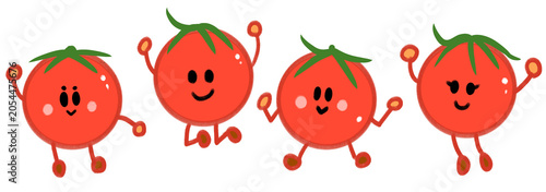 Fotografija 元気で可愛いミニトマトのキャラクター達のイラスト