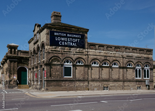 The entrance to the train station of Lowestoft in United Kingdom