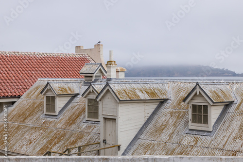 Old buildings on Alcatraz Island