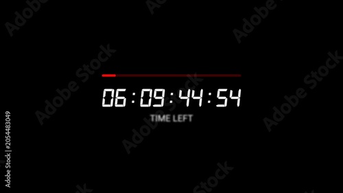 7 days countdown timer animation, seven day countdown animation in 1 minute on transparent background, one week countdown in 4k with Alpha channel.