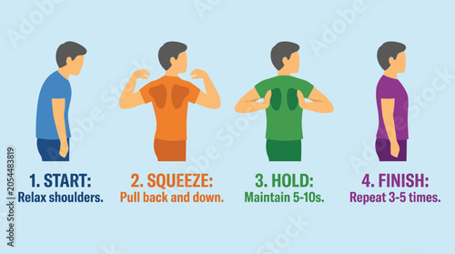 Obraz na płótnie Shoulder Blade Squeeze Posture Correction Routine