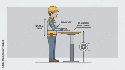Foto Ergonomic Workbench Height Industrial Worker Posture