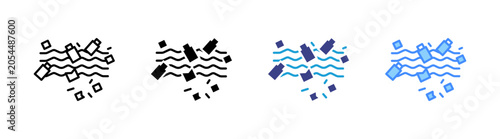 Foto Water Pollution icon set multiple style collection