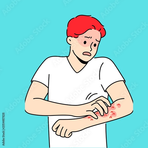 Konstfotografi Itchy skin diseases in isolated background