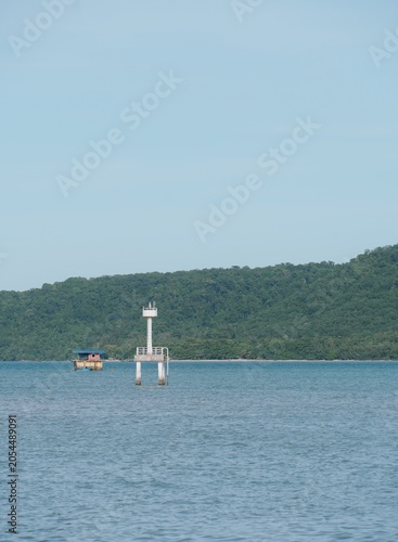 A beautiful lighthouse in the sea