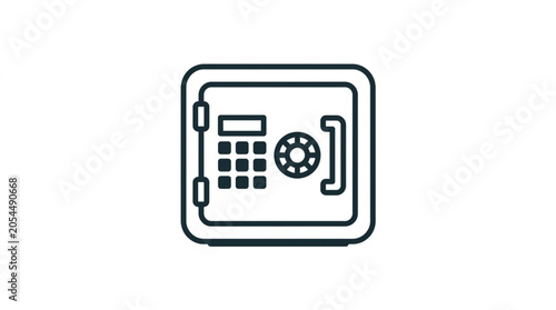 Fotografie Secure Metal Safe with Digital Keypad and Handle Icon.