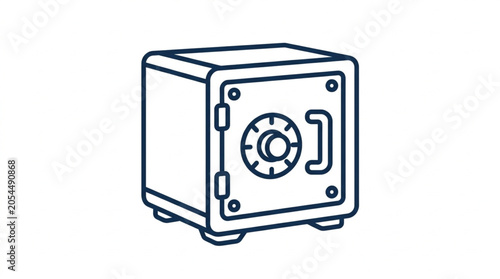 Obraz na płótnie Illustration of a secure metal safe with a combination lock.