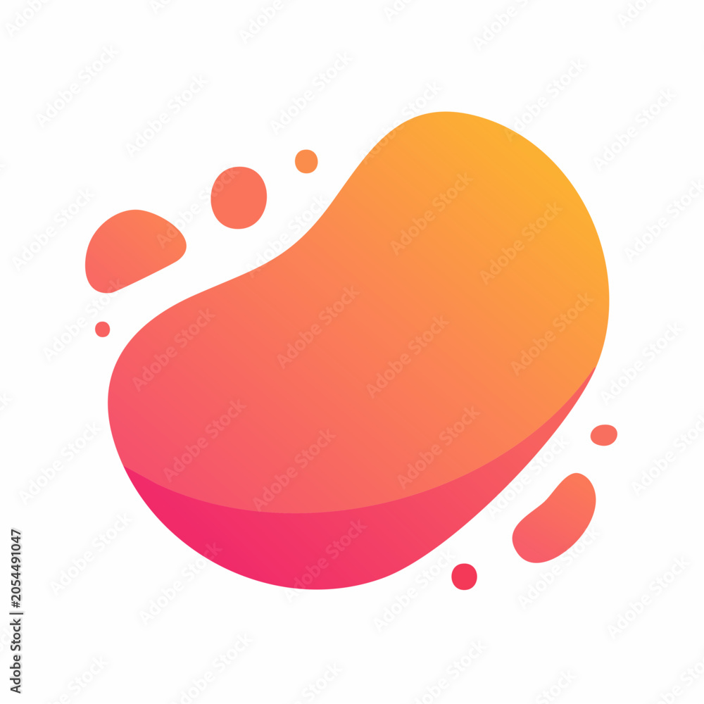 Fototapeta premium Abstract Gradient Blob Shape with Droplets