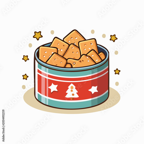 Christmas Cookies in a Festive Tin