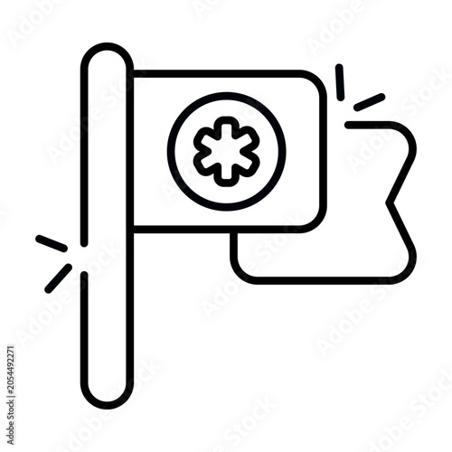 Tableau sur toile Modern design icon of medical flag