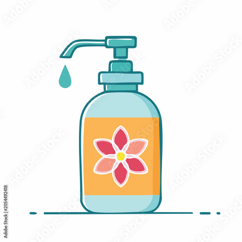 Liquid soap dispenser with flower design