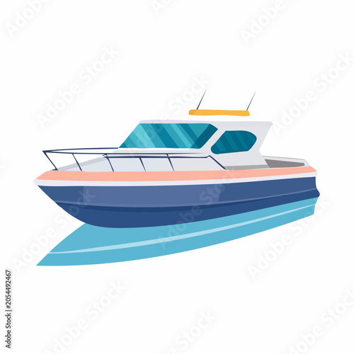 Modern Motor Yacht Illustration