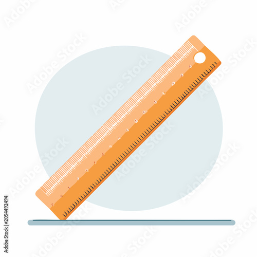 Orange Ruler with Measurement Markings