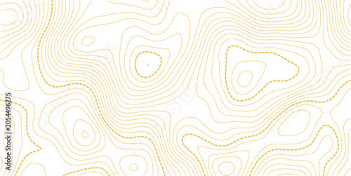 Weather Map Seamless Pattern. Abstract Topography Texture with Lines. Vector Backgrounds Set with Topographic Contour. Vector Illustration