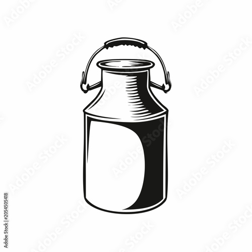 Vintage milk can illustration creating a rustic and dairy-themed graphic element