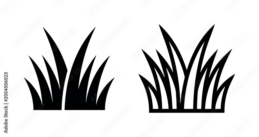 Obraz premium Grass Icon Set, Nature and Greenery