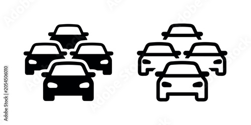 Fotografía Traffic Jam Icon Set, Cars and Congestion