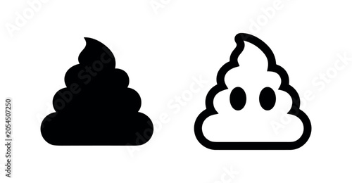 Принти на полотні Poop icons, one with eyes, representing excrement or humor