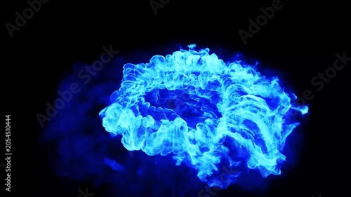 Blue Fire Vortex Loop Effect – Rotating Flame Spiral Energy Background Animation
