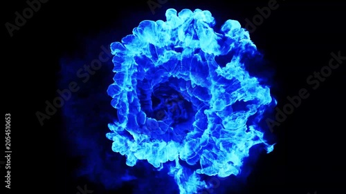 Blue Fire Vortex Loop Effect – Rotating Flame Spiral Energy Background Animation