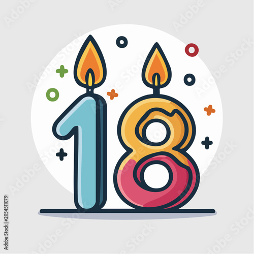 Number 18 Birthday Candles