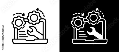 Tableau sur toile System Maintenance whiteblack icon