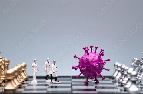 Photos Healthcare Workers Confront Virus on Chessboard