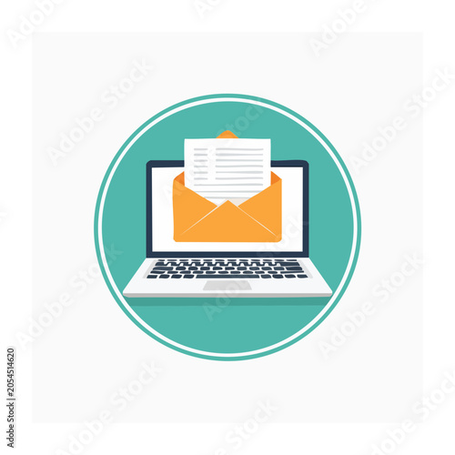 Flat vector upload icon with teal background