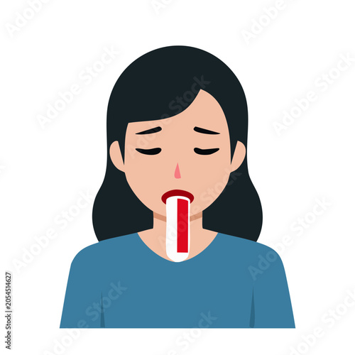 Flat illustration of a woman sticking her tongue out