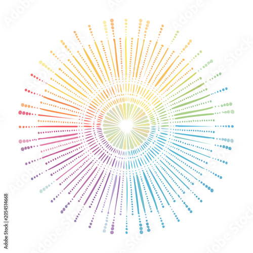 Minimalist radial geometric pattern with concentric lines