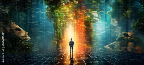 waterfall humanidad full body. Generative AI