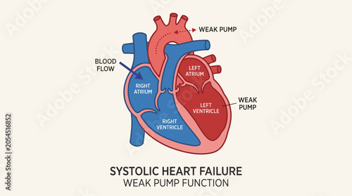 Foto Systolic Heart Failure Weak Pump Function Illustration