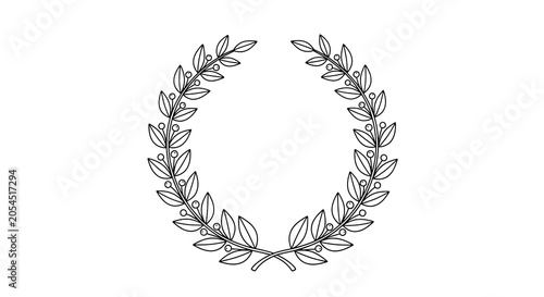 Laurel wreath illustration elegant foliage design for awards or achievements