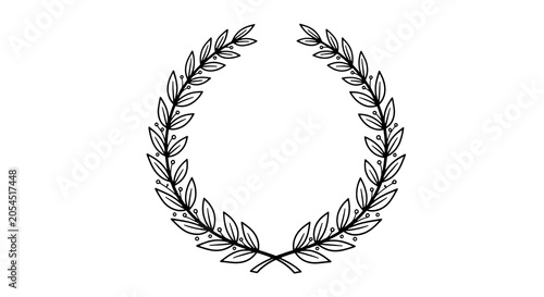 Laurel wreath illustration on white background symbolizing achievement and victory