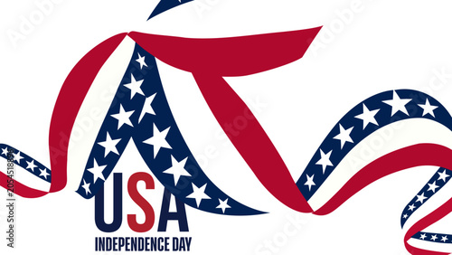 Photos USA Independence Day star spangled banner ribbon design