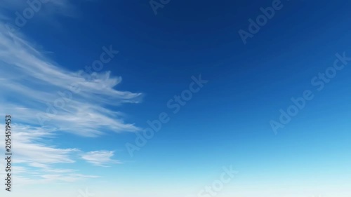 Peaceful clear blue sky with wispy clouds representing a concept of endless freedom and tranquil nature backgrounds for design projects