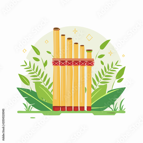 Pan Flute Musical Instrument Illustration