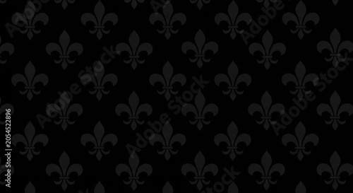 Seamless black floral fleur-de-lis luxury wallpaper pattern with wallpaper seamless background ornament victorian heraldic backdrop illustration interior wrapping abstract royalist