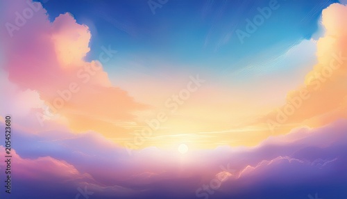 Blue Purple Lilac Pink Peach White Orange Gold Yellow Cloudy Evening Sky Background Sunset Clouds Sun Summer Delicate Light Pale Pastel Soft Shades Calm Twilight Sleep Dream Fantasy Wide Banner