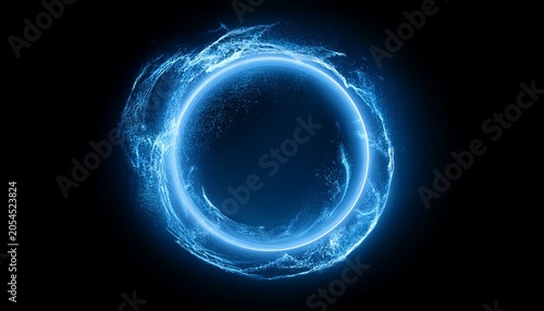 Icy Energy Circle In Frost Blue Glow For Transparent Overlay