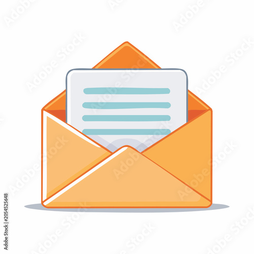 Open Envelope with Letter Icon