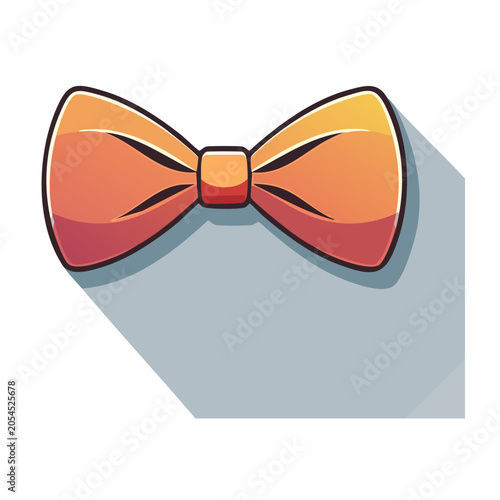 Orange Cartoon Bow Tie Vector Illustration