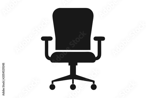office chair icon black silhouette vector 