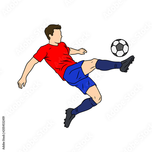 Soccer Player Kicking Ball