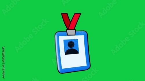 2D Animated Press ID Card with Red Lanyard for Journalism