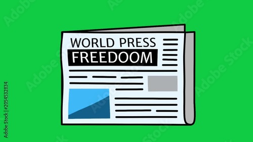 2D Animated Newspaper with Headlines for Press Freedom Theme
