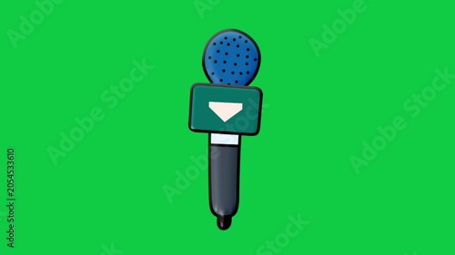 2D Animated Microphone with Blue Head for News Broadcasting