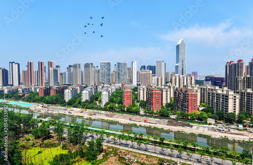 Chongqing Nullah Recreational Park Urban Development and Skyline
