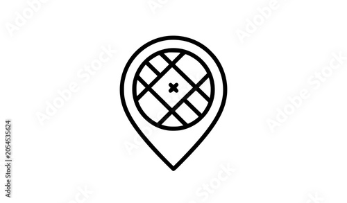 Land Plot Marker Real Estate Property Location Outline Vector Icon